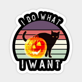 I Do What I Want Halloween Cat Magnet