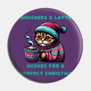 I Love Coffee Christmas And Cats, Cat And Coffee Pin