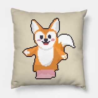 Furry Friend: Pixelated Dog Illustration for Street Fashion Pillow