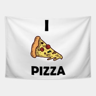 Funny design saying I Pizza, Pizzeria Paradise, Cute & Savory Pizza Love Tapestry
