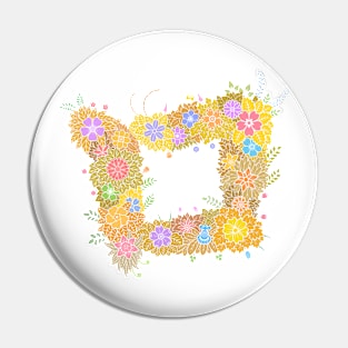 "ㅁ" Floral Letter Hangeul Pin