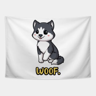 Chibi Kawaii Husky Dog Tapestry