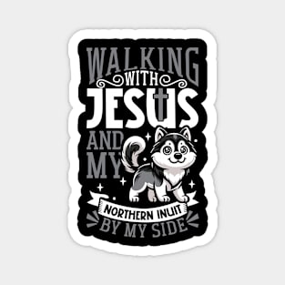 Jesus and dog - Northern Inuit Dog Magnet