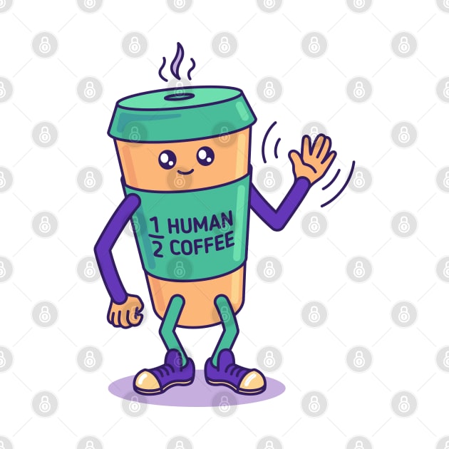 Half human, half coffee takeaway cup by Sugar & Bones