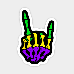 Skeleton Rock Hand Pocket Mardi Gras Bones Music Lover Band Magnet