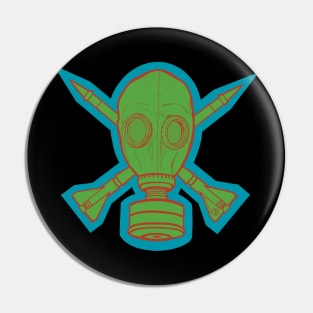 Gas Mask & Crossed Missiles Pin