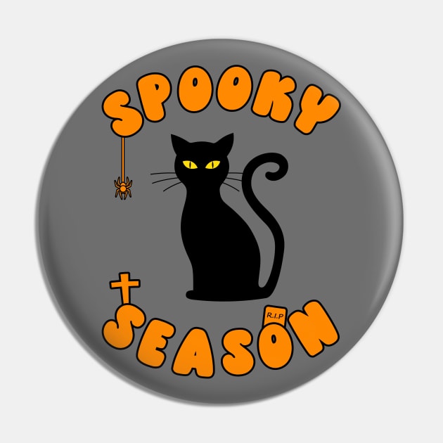 Spooky Season Black Cat Pin by ObscureDesigns