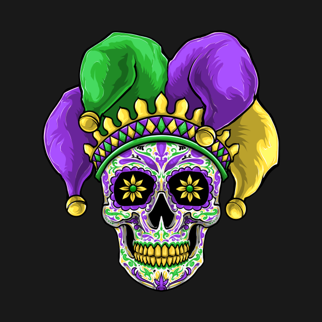 mardi gras skull beads