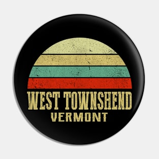 WEST TOWNSHEND VERMONT Vintage Retro Sunset Pin