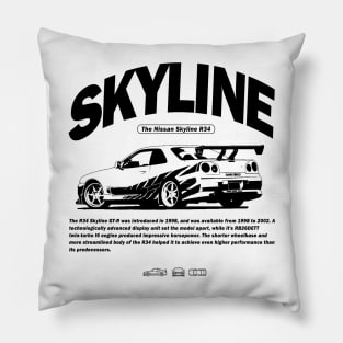 The Skyline GT R34 White Pillow