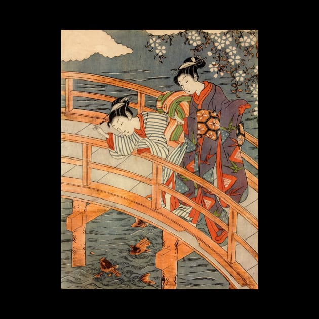 Harmony on the Bridge - Vintage Japanese Art Ukiyo-e by geekmethat