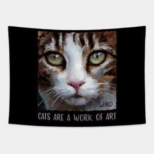 Cats are a work of art - artistic cat - soulful tabby kitty art Tapestry