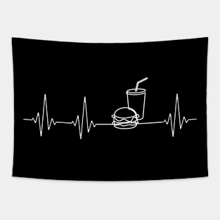 Burger Heartbeat Fast Food Love Hamburger Tapestry