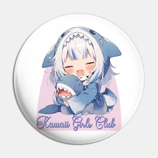 Kawaii Girls Club - Cute Shark Chibi Girl Pin