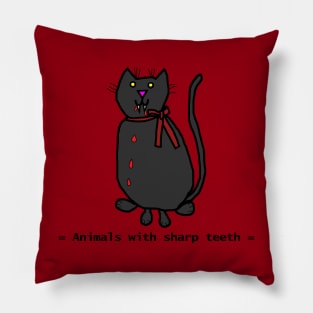 Animals with Sharp Teeth Halloween Horror Cat Pillow