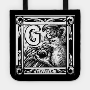 G is For Griffin - White Outlined Design Tote