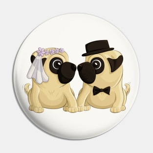 Wedding Pugs Pin