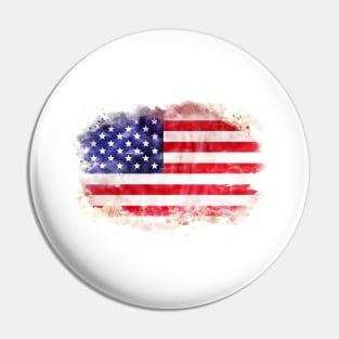 USA National flag watercolor artwork Pin