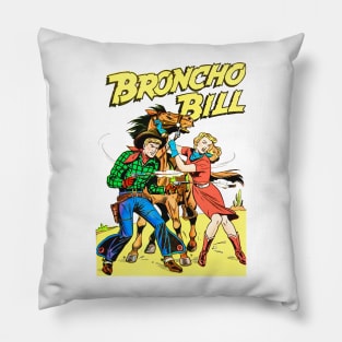 Broncho Bill Cowboy Girl Horse Vintage Pillow