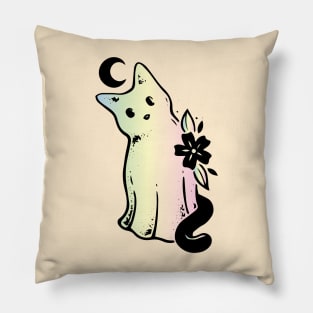 cute cat moon spirit Pillow