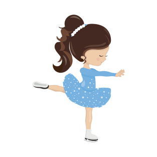 Figure Skating, Ice Skating Girl, Brown Hair T-Shirt