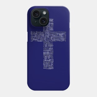 Cross word cloud Jesus God truth heaven spirituality Christian design Phone Case