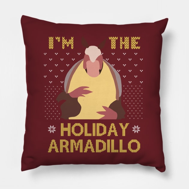 Holiday Armadillo Pillow by behindthefriends