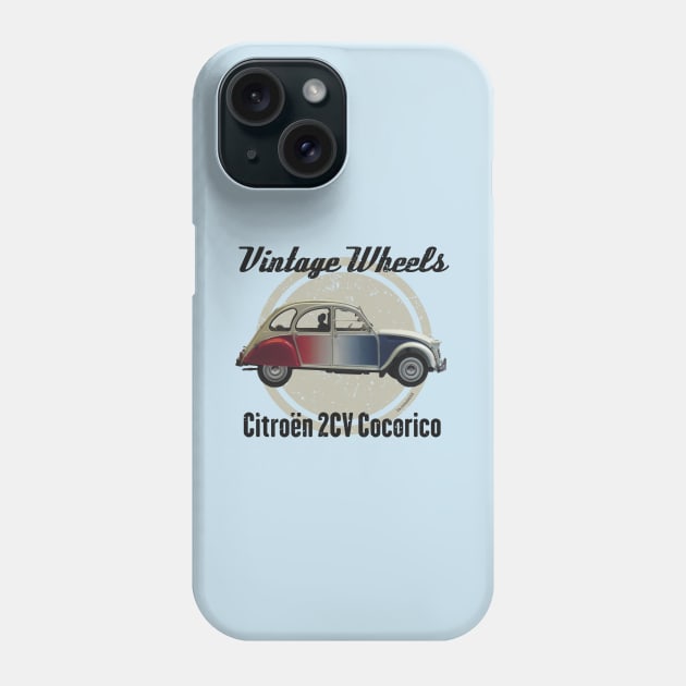 Vintage Wheels - Citroën 2CV Cocorico Phone Case by DaJellah