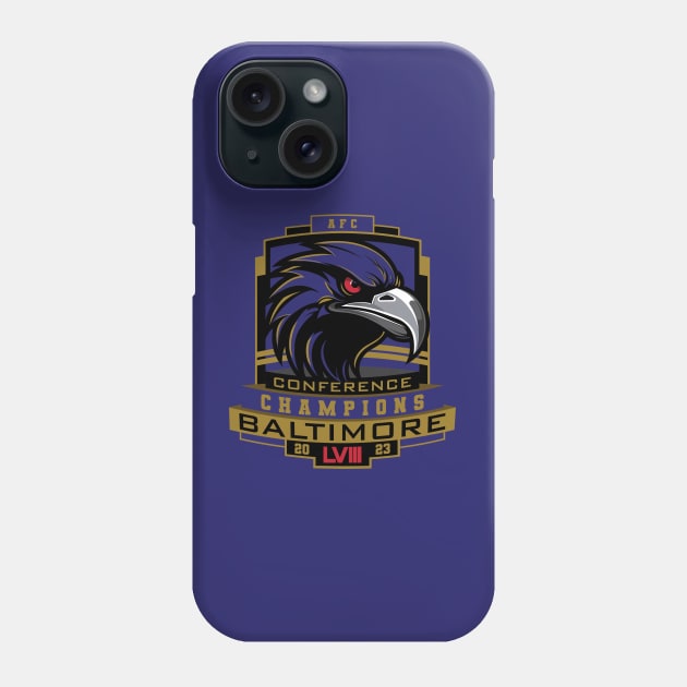 AFC Champs Ravens 2023 Phone Case by Nagorniak