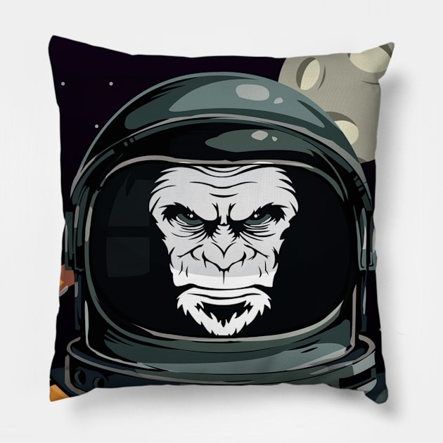 Astronaut Ape Pillow by NeetScrewd