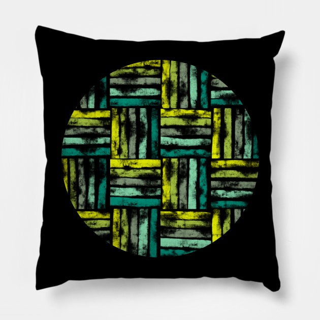 Dark wicker line patter design Pillow by Ieva Li ART