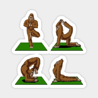 Bigfoot Yoga Poses Magnet