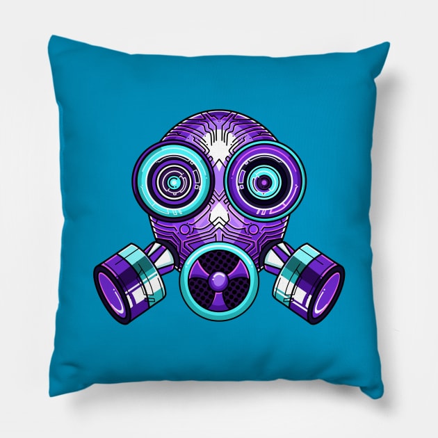 Tech Gas mask Quarantine Pillow by nataliesnow24