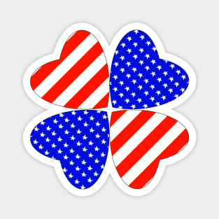 American Flag in Heart shape Magnet