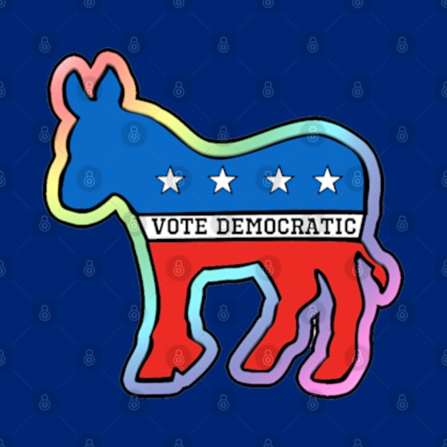 DEMOCRATIC DONKEY MASCOT VOTE DEMOCRAT LGBT RAINBOW by colormecolorado