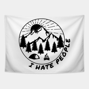 I Hate People Funny Camping Introvert Tapestry