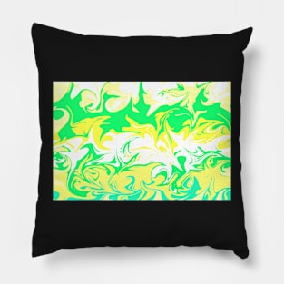 The hurricane, color storm in green, white and yellow Pillow