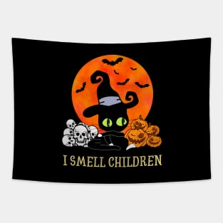 Black Cat Halloween, I Smell Children Tapestry