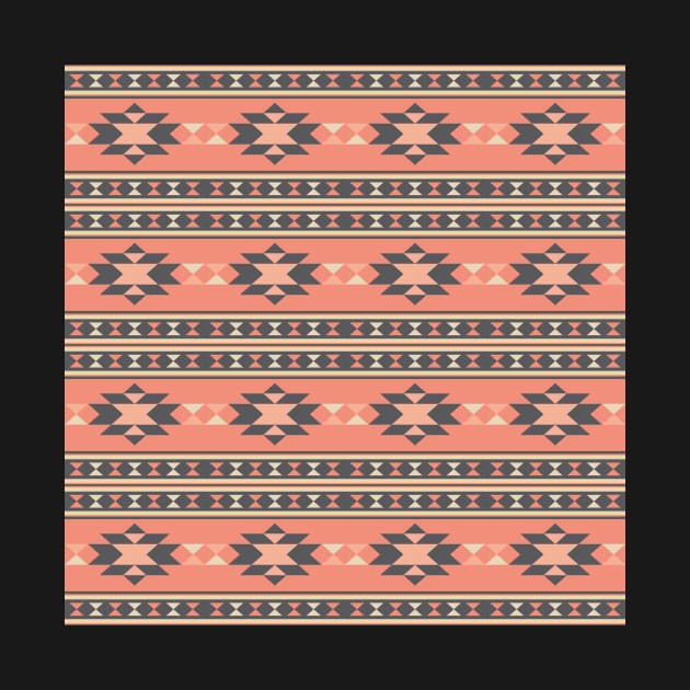 Aztec Pattern Pink and Slate by Blue-Banana