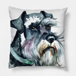 Miniature Schnauzer Watercolor - Gift For Dog Lovers Pillow