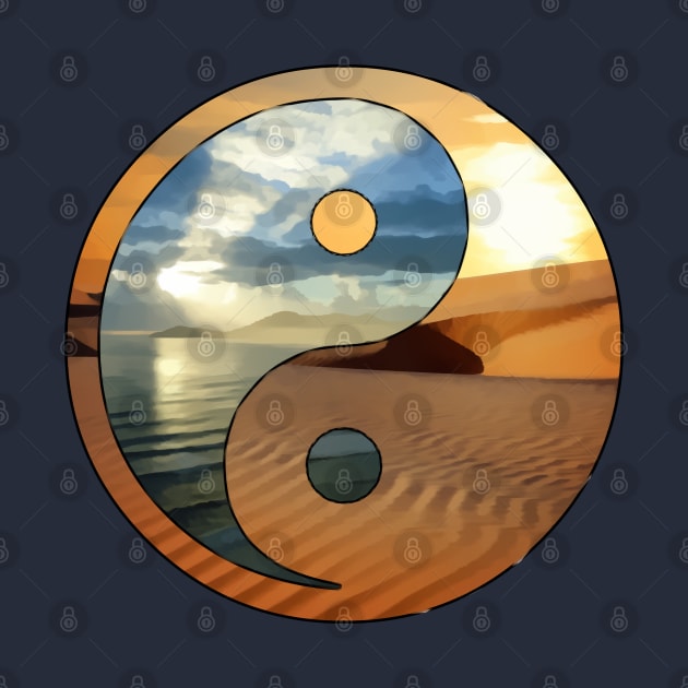 yin yang - landscapes ocean desert by EDDArt