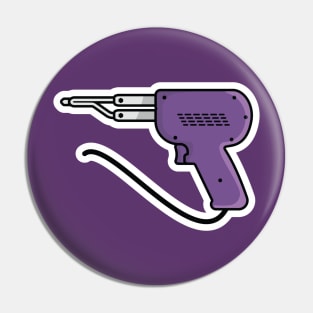 Electric Soldering Gun Tool Sticker vector illustration. Repairing hand tool object icon concept. Weller dual heat professional soldering gun sticker vector design. Pin