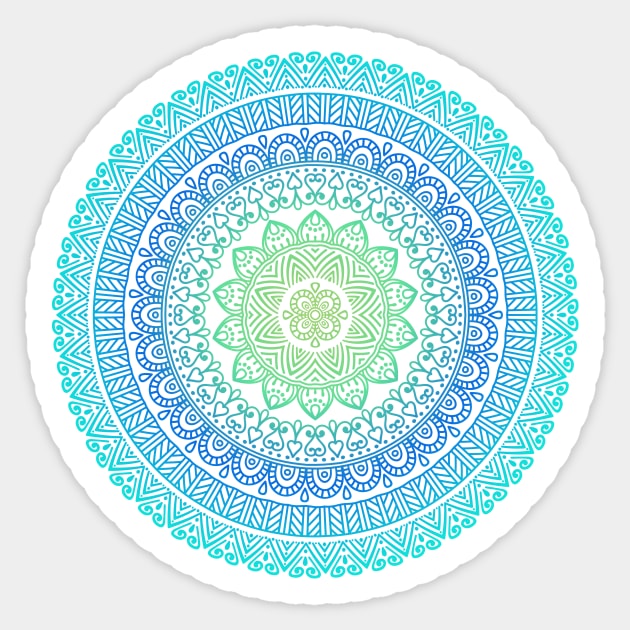 Rainbow beige mandala print wall art