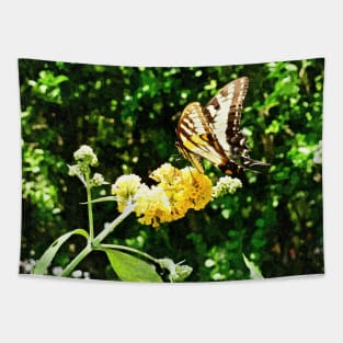 Butterflies - Yellow Swallowtail On Yellow Lantana Tapestry