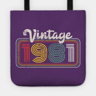 Vintage 1981 Birthday Gift 40th Birthday Gift Tote