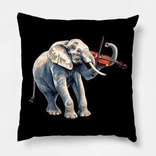 Elephant playing violin Pillow