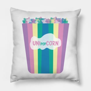 UNIpopCORN Colorful Rainbow unicorn popcorn Pillow