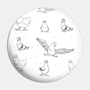 Cool Pigeons Pattern Pin