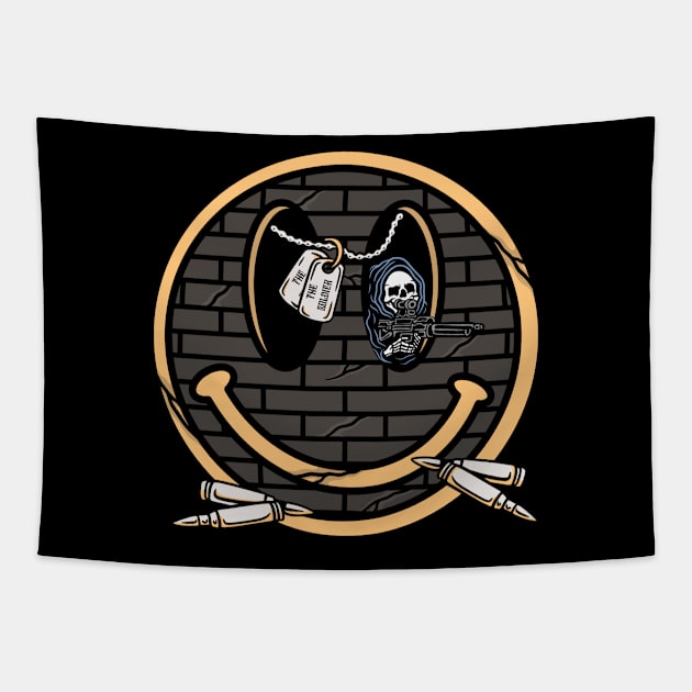 Soldier and smile Tapestry by gggraphicdesignnn