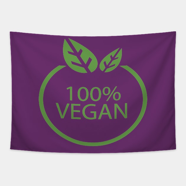 100% Vegan Tapestry by JevLavigne